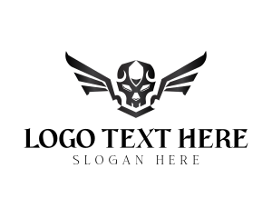 Modern Skull Wings logo