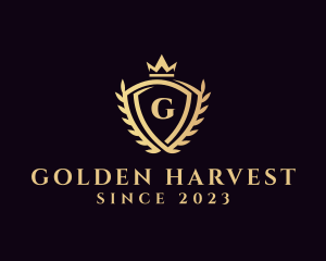 Golden Crown Shield Academy  logo design