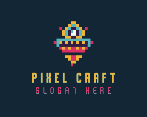 Pixel Arcade Robot logo design