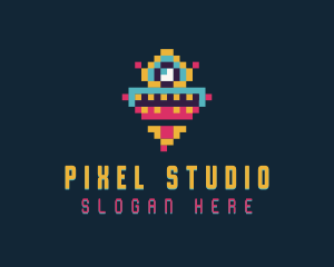 Pixel Arcade Robot logo design