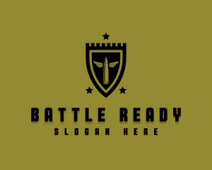 Military Shield Bullet logo design