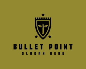 Military Shield Bullet logo