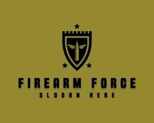 Military Shield Bullet logo design