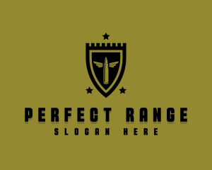 Military Shield Bullet logo design