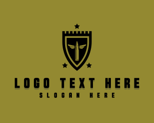 Shield - Military Shield Bullet logo design