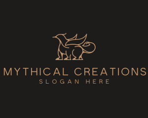 Fantasy Griffin Creature logo design