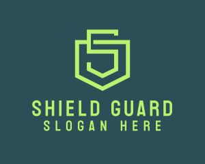 Paperclip Shield Pocket Letter S logo design