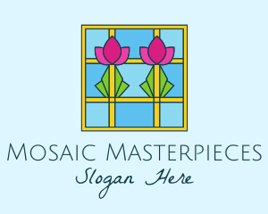 Flower Stained Glass logo design