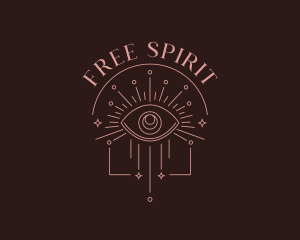 Bohemian Celestial Eye logo design