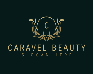 Floral Crest Leaf logo design