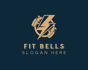 Gym Fitness Lightning logo design