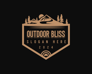 Mountain Tourism Badge logo design