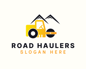 Road Roller Contractor logo design