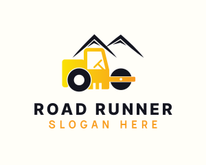 Road Roller Contractor logo design