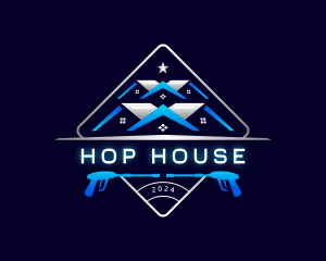 Pressure Washing House Cleaning logo design