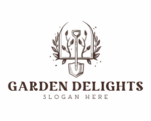 Vintage Gardening Shovel logo design