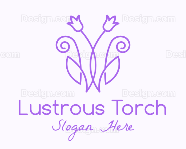 Purple Tulip Flower Logo