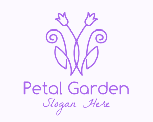 Purple Tulip Flower logo design