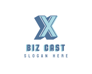 Studio Stripe Letter X logo