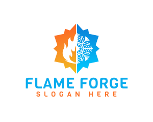 Flame Snowflake Thermal logo design