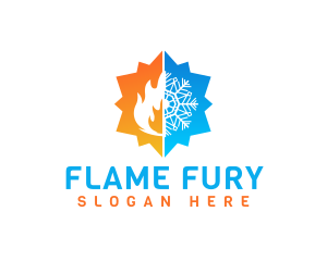 Flame Snowflake Thermal logo design