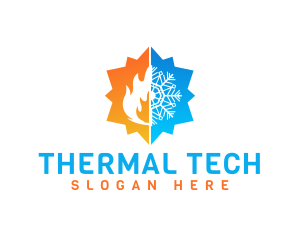 Flame Snowflake Thermal logo design