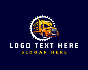 Gear Truck Transportation Logo