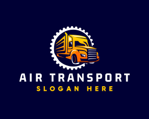 Gear Truck Transportation logo design