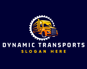 Gear Truck Transportation logo design