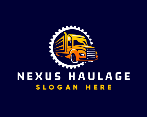 Gear Truck Transportation logo design