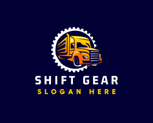 Gear Truck Transportation logo design