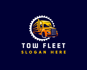 Gear Truck Transportation logo design