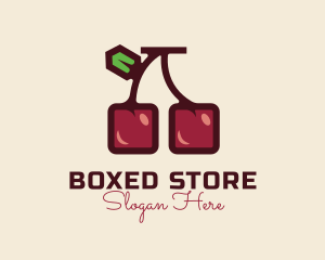 Cube Cherry Edible logo design