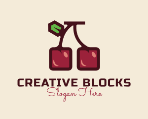 Cube Cherry Edible logo design