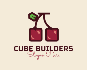 Cube Cherry Edible logo design