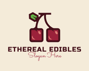 Cube Cherry Edible logo design