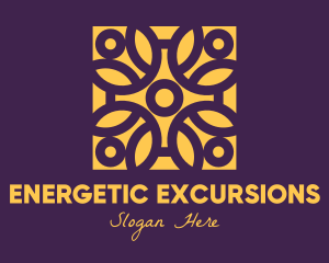 Golden Mandala Flower logo design