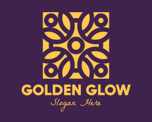 Golden Mandala Flower logo