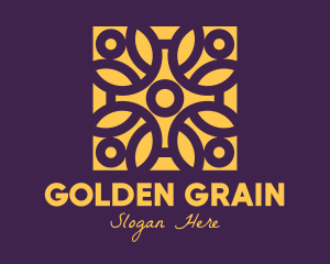 Golden Mandala Flower logo design