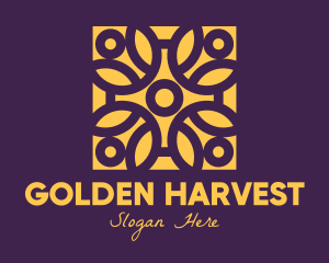 Golden Mandala Flower logo design