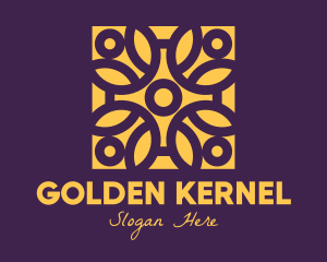 Golden Mandala Flower logo design