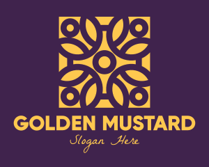 Golden Mandala Flower logo design