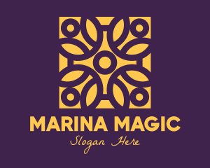 Golden Mandala Flower logo design