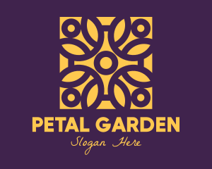 Golden Mandala Flower logo design