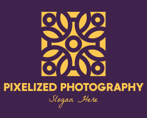 Golden Mandala Flower logo design