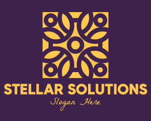 Golden Mandala Flower logo design