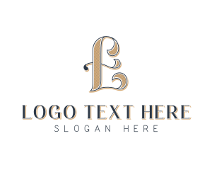 Elegant Hotel Restaurant Letter E logo