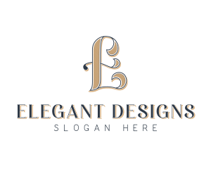 Elegant Hotel Restaurant Letter E logo design