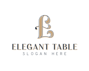 Elegant Hotel Restaurant Letter E logo design