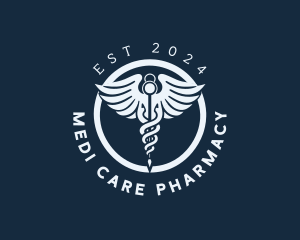 Caduceus Hospital Pharmacy logo design